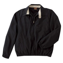 Harriton Men's Black/Stone Microfiber Club Jacket