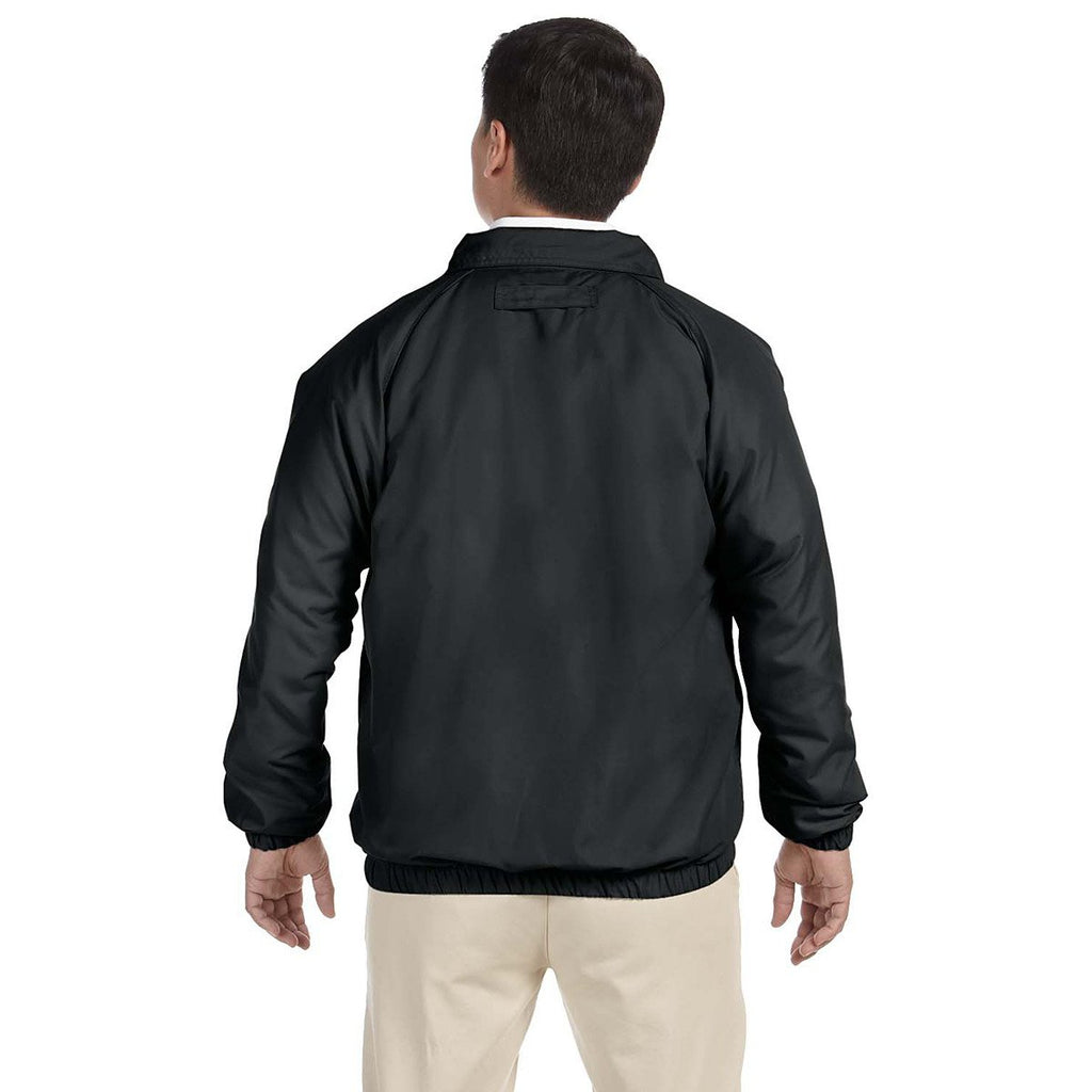 Harriton Men's Black/Stone Microfiber Club Jacket