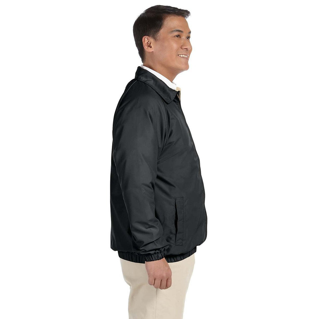 Harriton Men's Black/Stone Microfiber Club Jacket