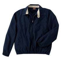 Harriton Men's Navy/Stone Microfiber Club Jacket