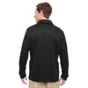 Harriton Men's Black Task Performance Fleece Quarter-Zip Jacket