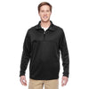 Harriton Men's Black Task Performance Fleece Quarter-Zip Jacket