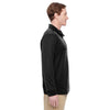 Harriton Men's Black Task Performance Fleece Quarter-Zip Jacket