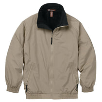 Harriton Men's Bright Khaki/Black Fleece-Lined Nylon Jacket