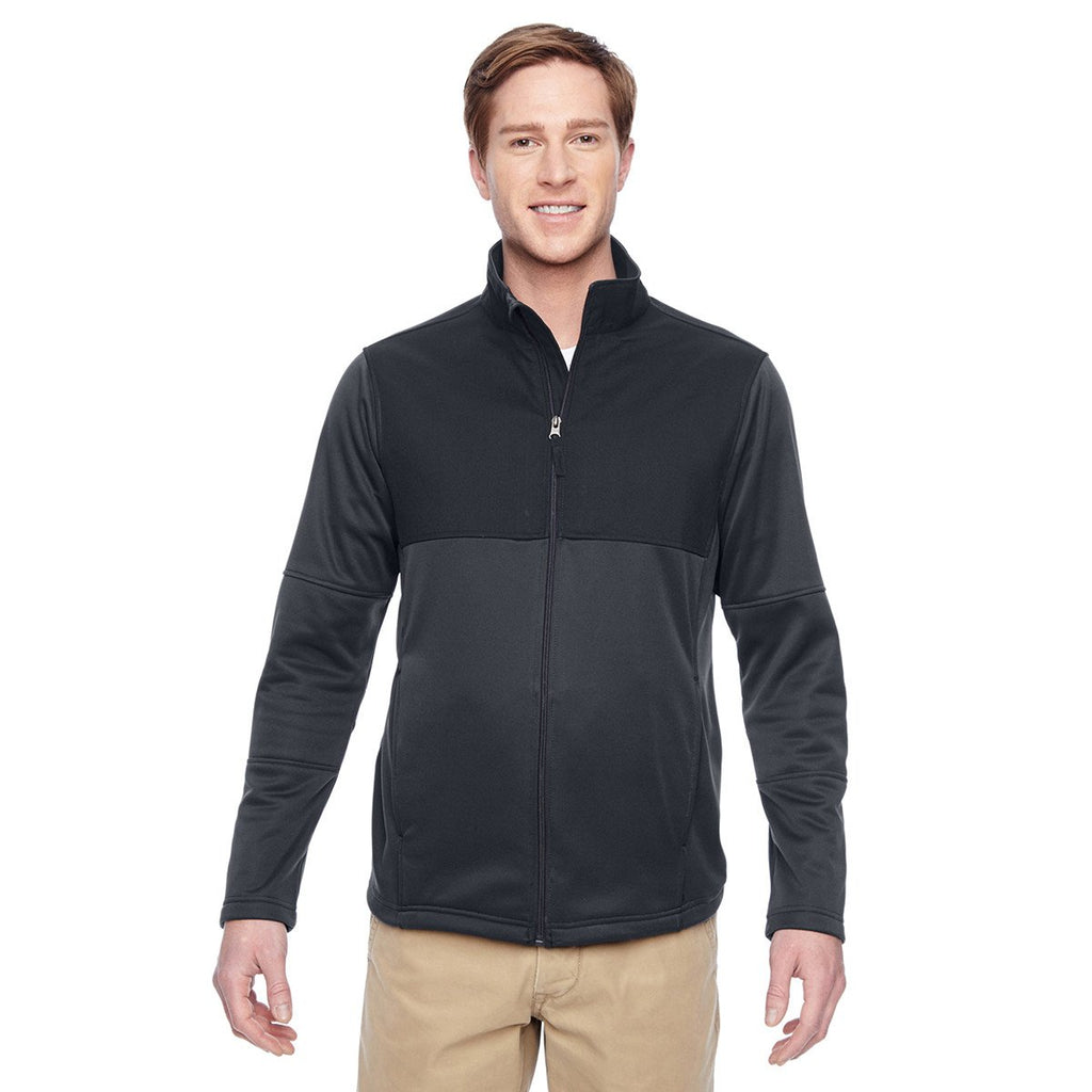 Harriton Men's Dark Charcoal Task Performance Fleece Full-Zip Jacket