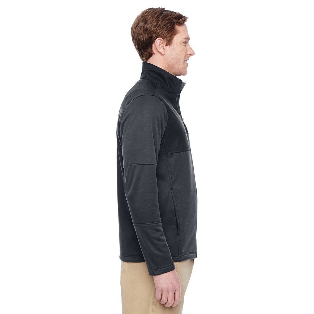 Harriton Men's Dark Charcoal Task Performance Fleece Full-Zip Jacket