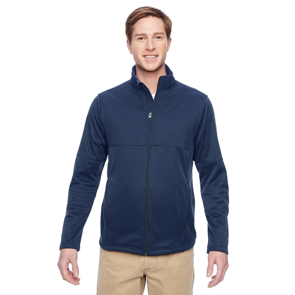 Harriton Men's Dark Navy Task Performance Fleece Full-Zip Jacket