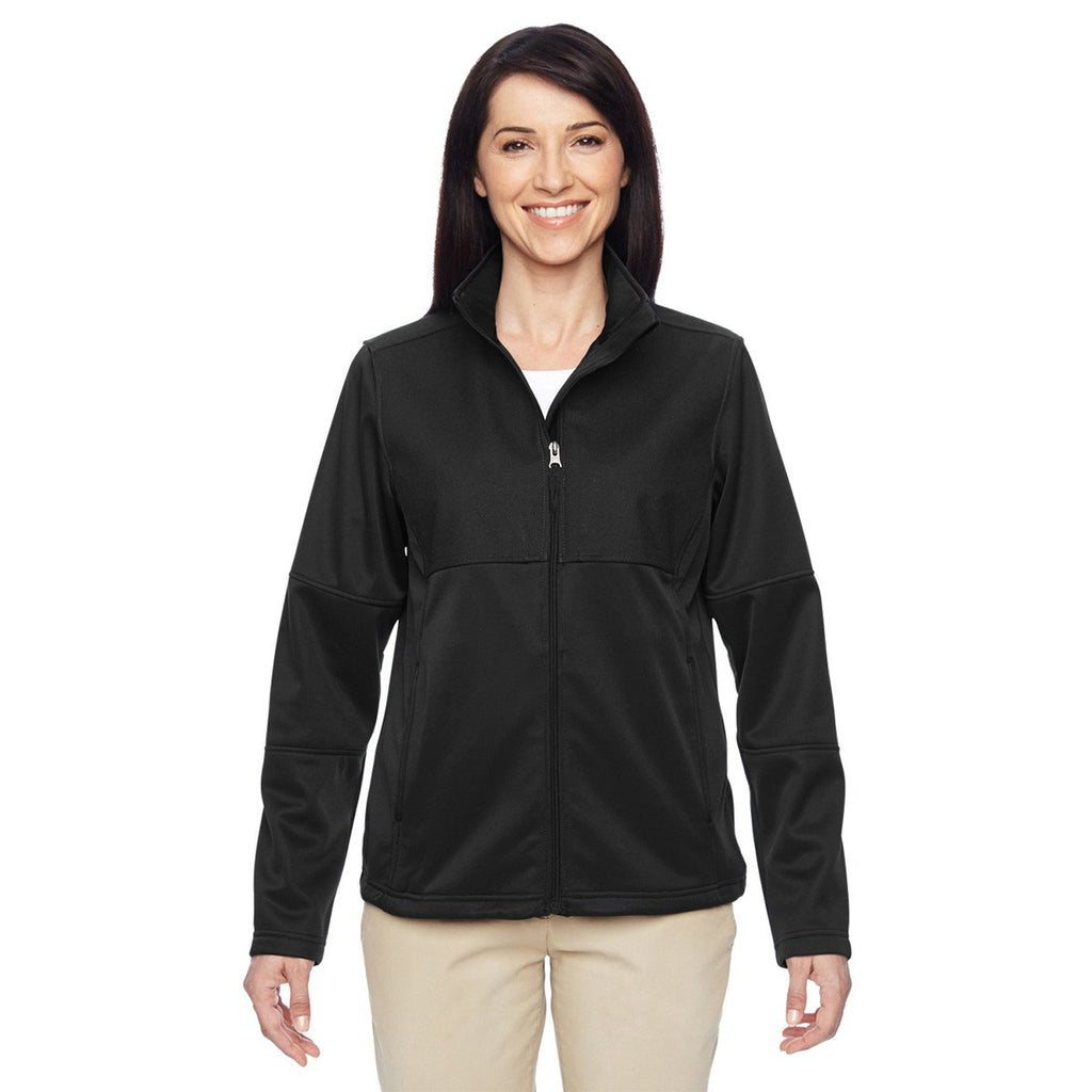 Harriton Women's Black Task Performance Fleece Full-Zip Jacket