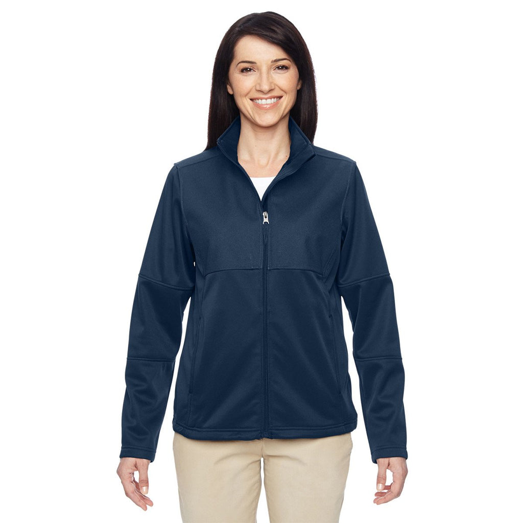 Harriton Women's Dark Navy Task Performance Fleece Full-Zip Jacket