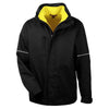 Harriton Men's Black/Safety Yellow Contract 3-in-1 Jacket with Daytime Hi-Vis Fleece Vest