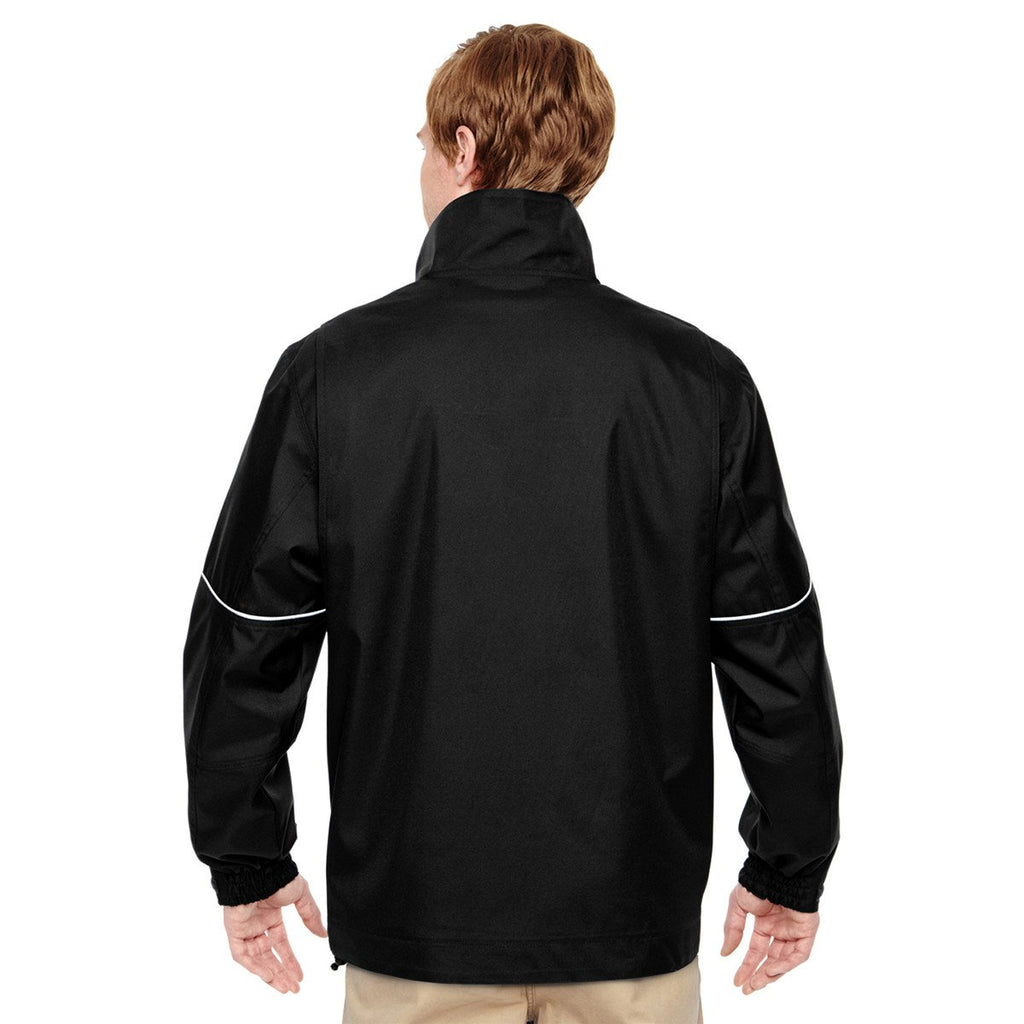 Harriton Men's Black/Safety Yellow Contract 3-in-1 Jacket with Daytime Hi-Vis Fleece Vest