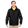 Harriton Men's Black/Safety Yellow Contract 3-in-1 Jacket with Daytime Hi-Vis Fleece Vest