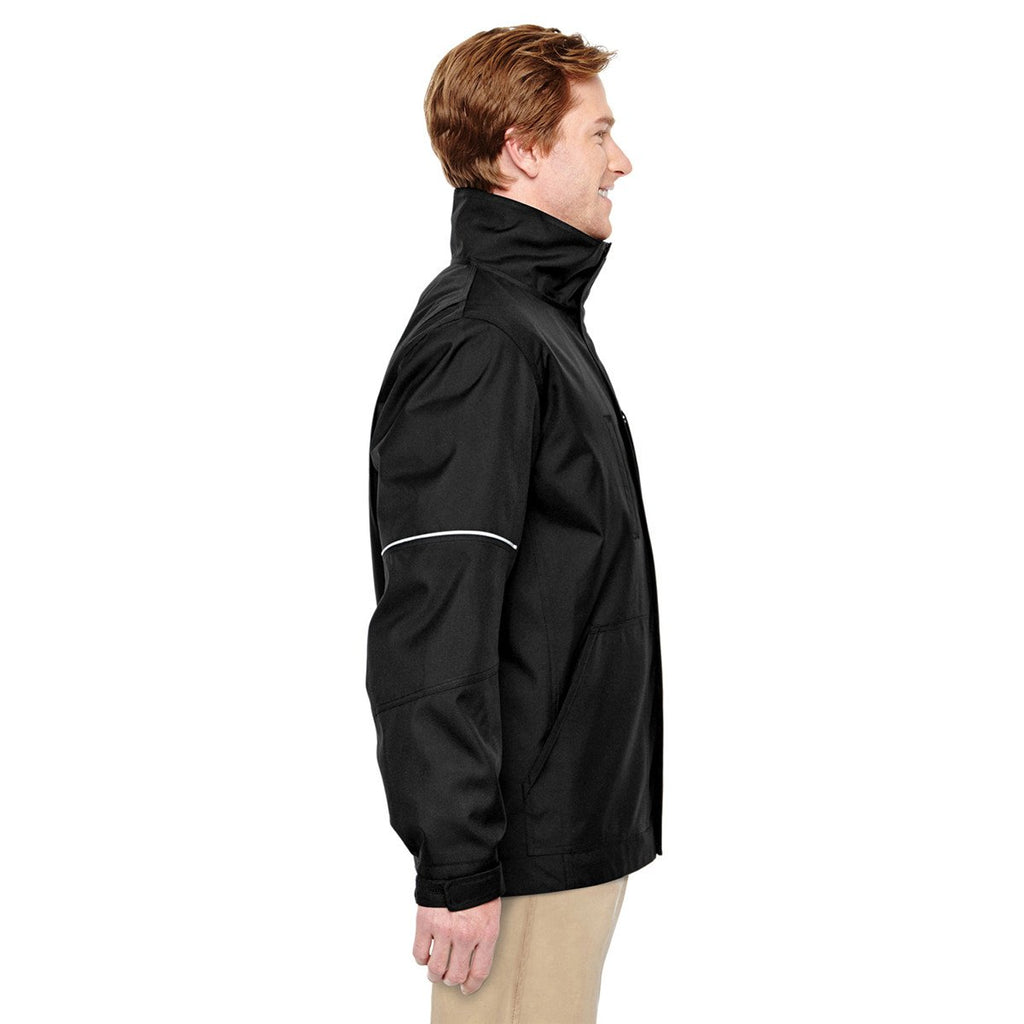 Harriton Men's Black/Safety Yellow Contract 3-in-1 Jacket with Daytime Hi-Vis Fleece Vest