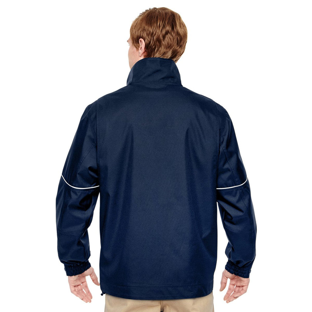 Harriton Men's Dark Navy/Safety Orange Contract 3-in-1 Jacket with Daytime Hi-Vis Fleece Vest