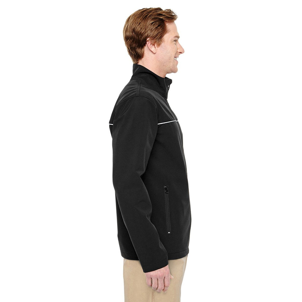 Harriton Men's Black Echo Soft Shell Jacket