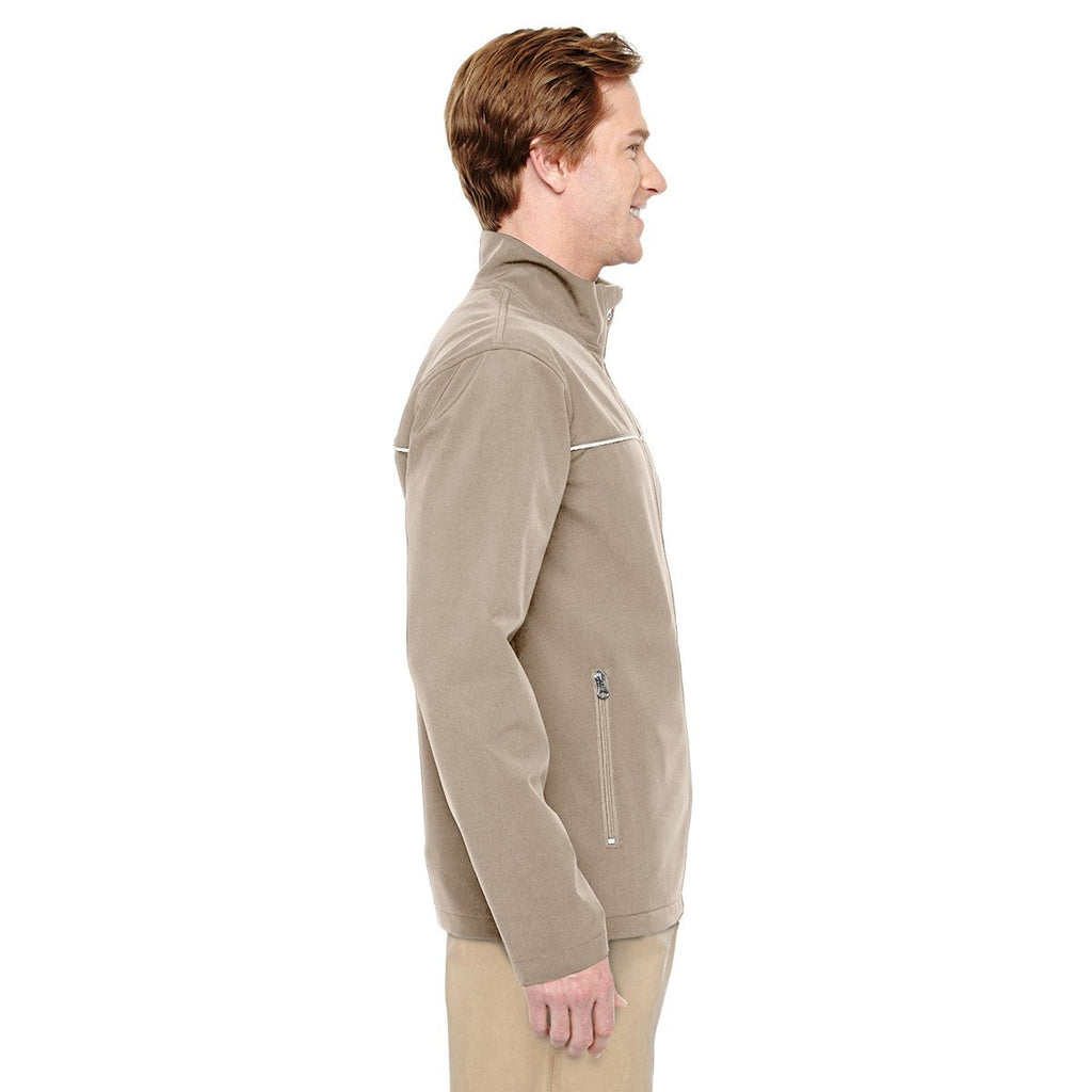 Harriton Men's Khaki Echo Soft Shell Jacket