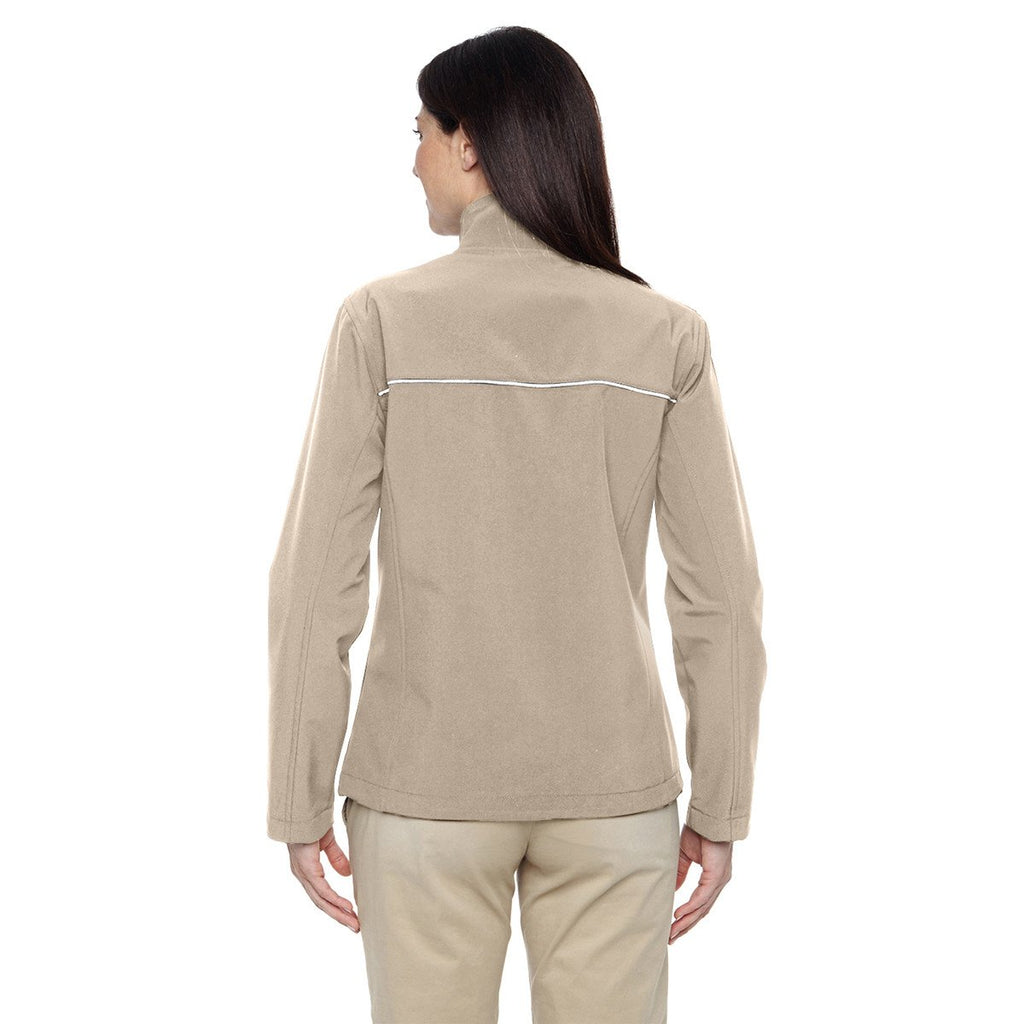 Harriton Women's Khaki Echo Soft Shell Jacket