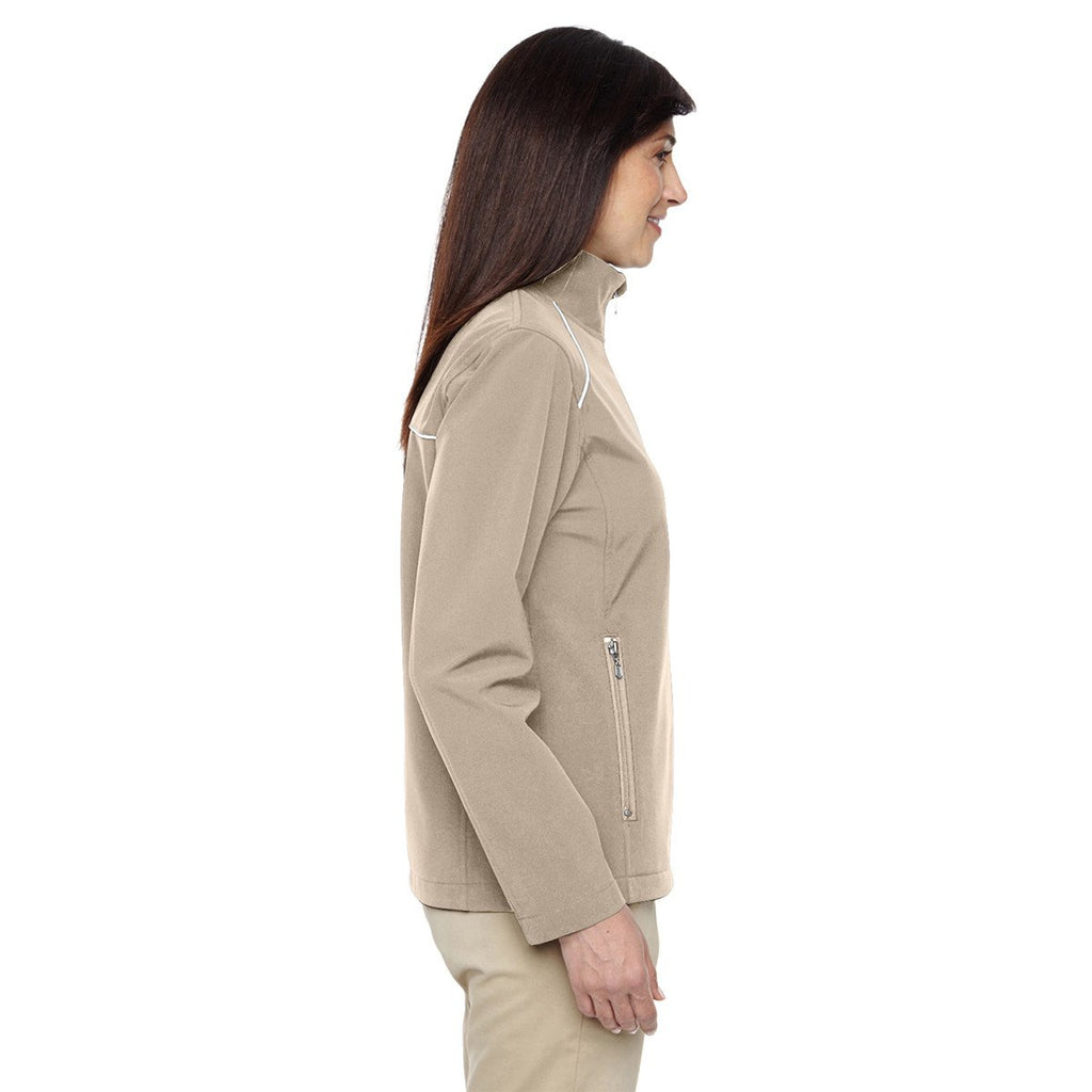 Harriton Women's Khaki Echo Soft Shell Jacket