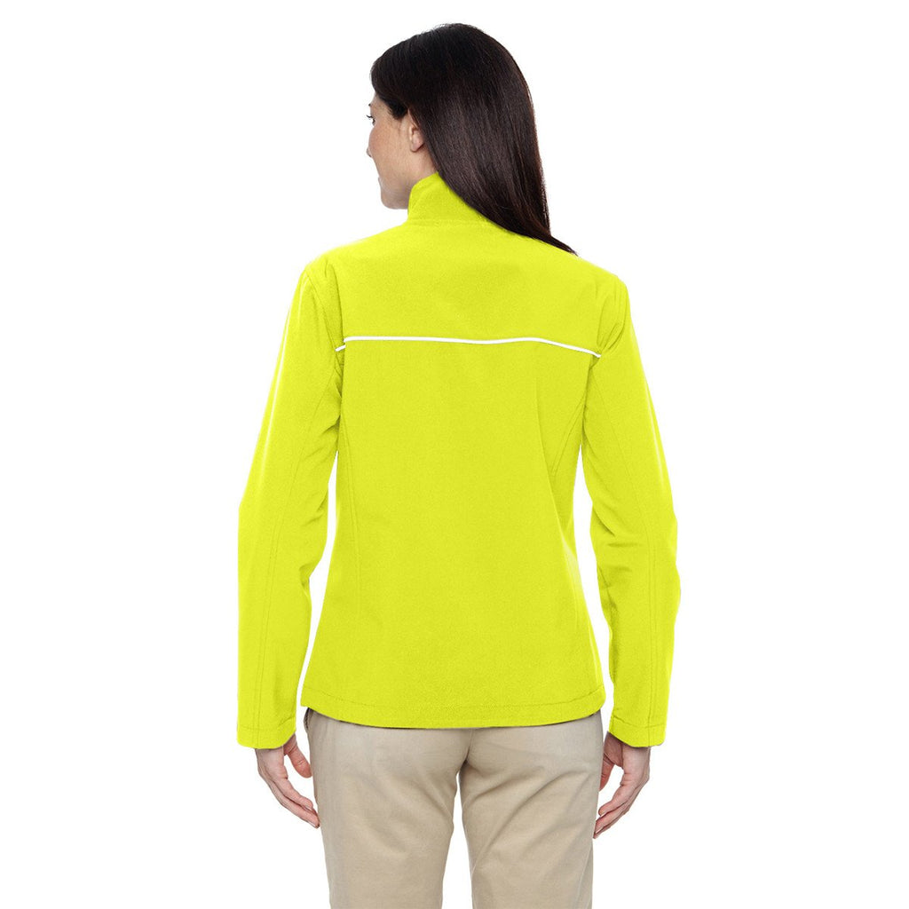 Harriton Women's Safety Yellow Echo Soft Shell Jacket