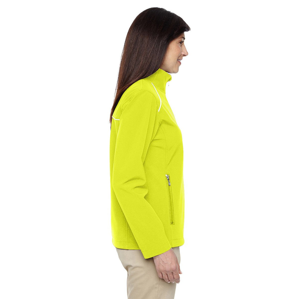 Harriton Women's Safety Yellow Echo Soft Shell Jacket