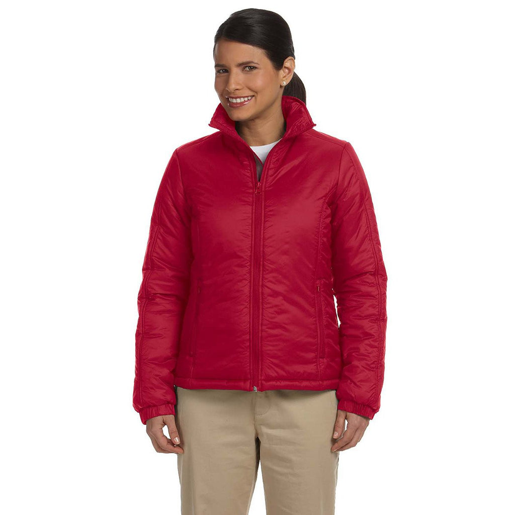 Harriton Women's Red Essential Polyfill Jacket