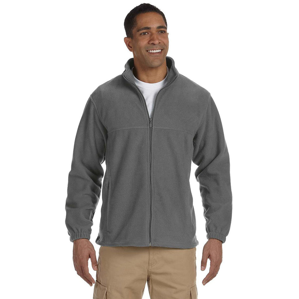 Harriton Men's Charcoal 8 oz. Full-Zip Fleece