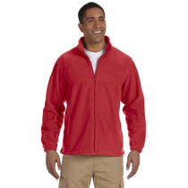 Harriton Men's Red Tall 8 oz. Full-Zip Fleece