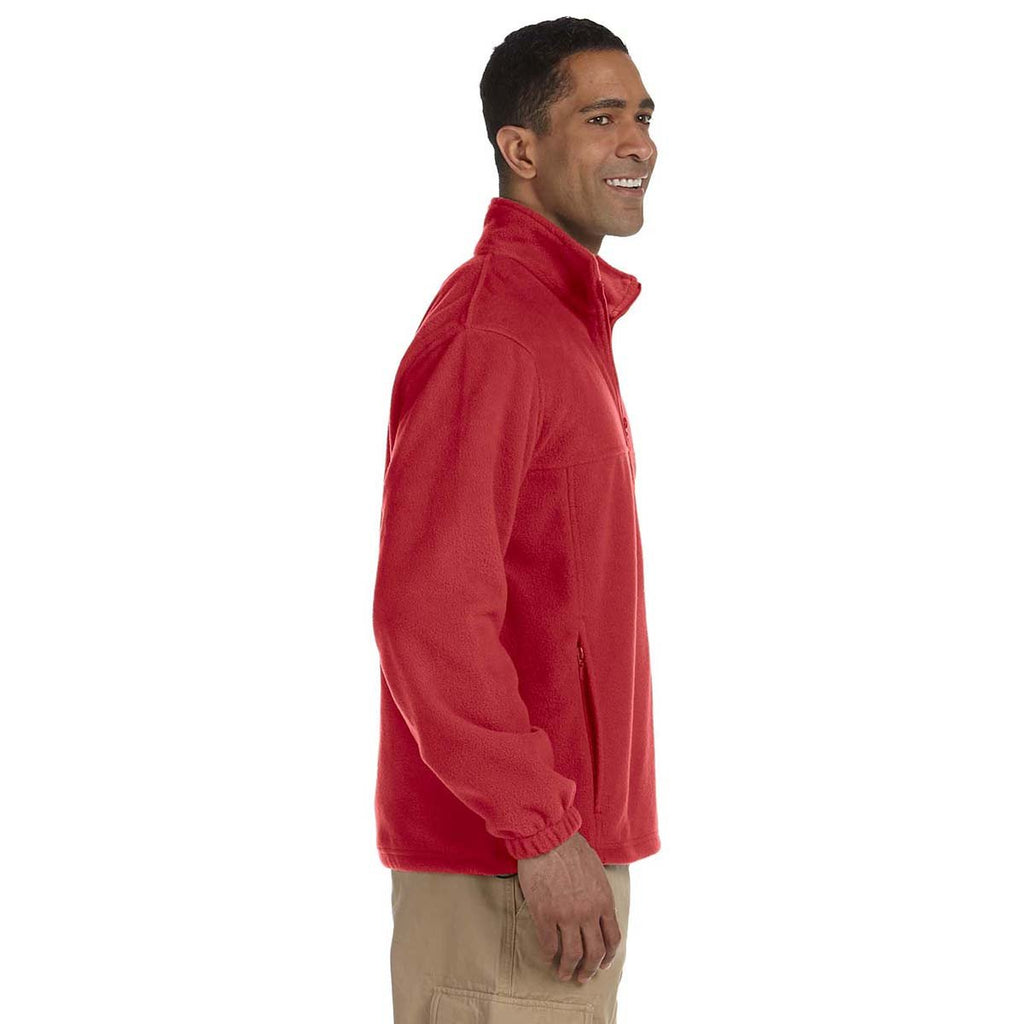 Harriton Men's Red Tall 8 oz. Full-Zip Fleece