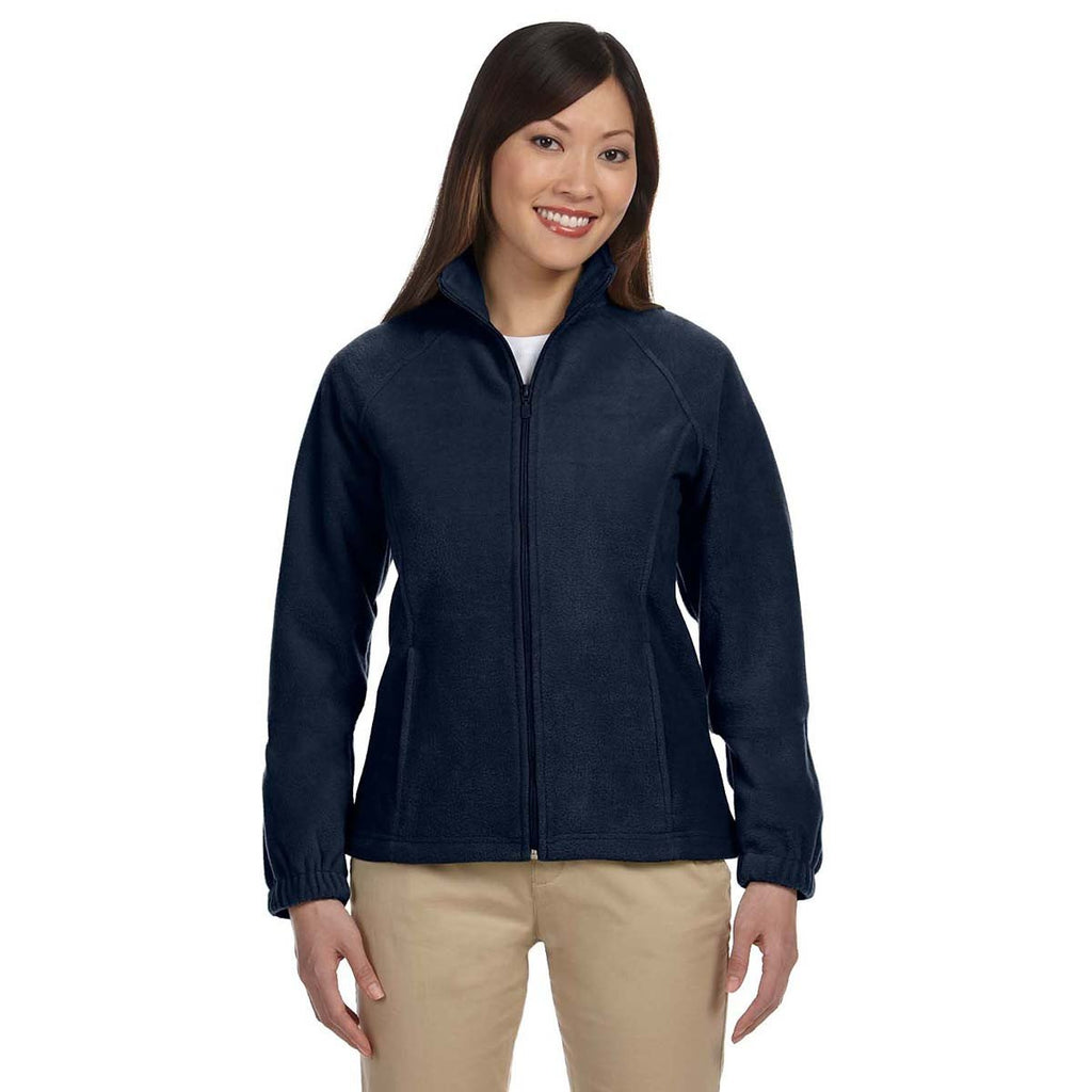 Harriton Women's Navy 8 oz. Full-Zip Fleece