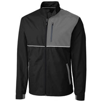 Cutter & Buck Men's Black/Elemental Grey Oakridge Windbreaker