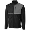 Cutter & Buck Men's Black/Elemental Grey Oakridge Windbreaker
