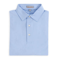 Peter Millar Men's Cottage Blue Solid Stretch Jersey Polo