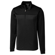 Cutter & Buck Men's Black DryTec Traverse Stripe Half-Zip