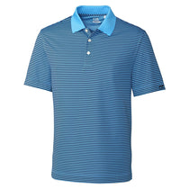 Cutter & Buck Men's Atlas/Navy Blue DryTec Trevor Stripe Polo
