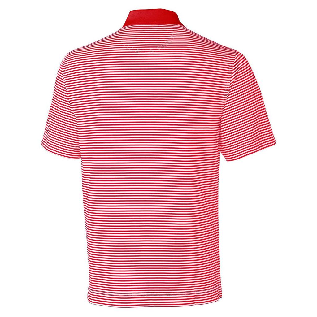 Cutter & Buck Men's Cardinal Red/White DryTec Trevor Stripe Polo