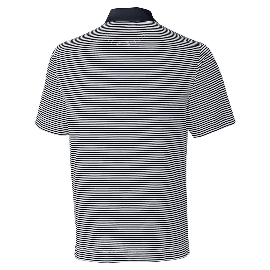 Cutter & Buck Men's Navy Blue/White DryTec Trevor Stripe Polo