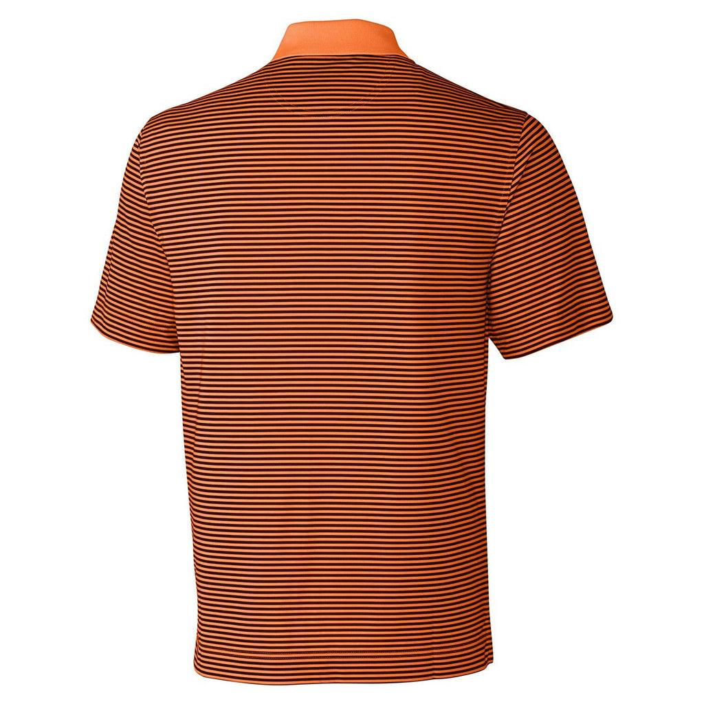 Cutter & Buck Men's Orange Burst/Navy Blue DryTec Trevor Stripe Polo