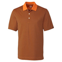 Cutter & Buck Men's Orange Burst/Navy Blue DryTec Trevor Stripe Polo