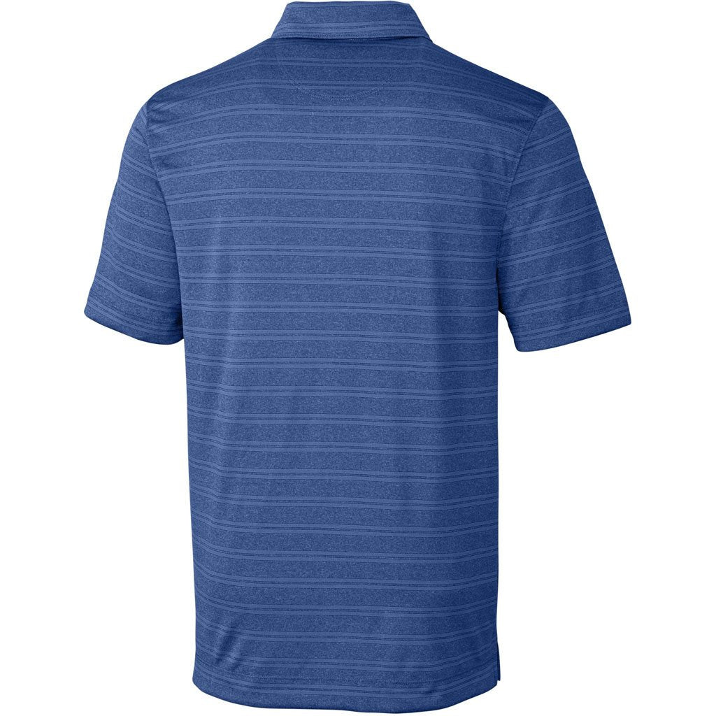 Cutter & Buck Men's Blue Heather Interbay Melange Stripe Polo