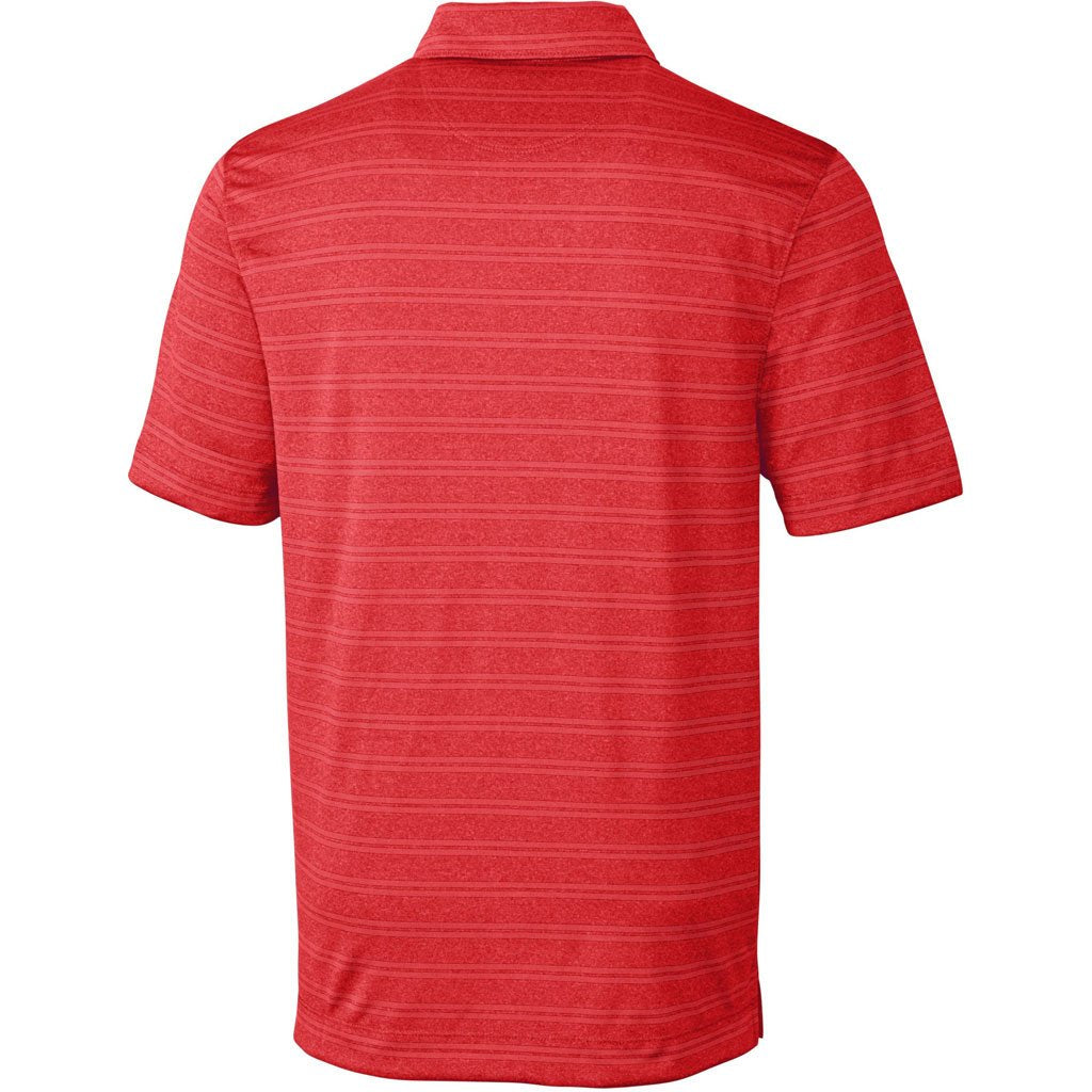 Cutter & Buck Men's Cardinal Heather Interbay Melange Stripe Polo