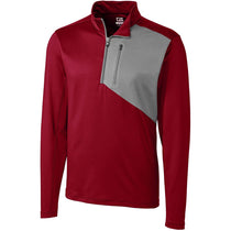Cutter & Buck Men's Red Shaw Hybrid Half Zip