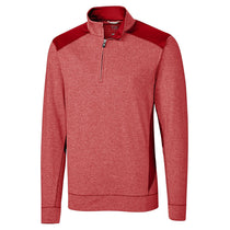 Cutter & Buck Men's Cardinal Red Heather Shoreline Colorblock Half-Zip