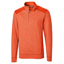 Cutter & Buck Men's College Orange Heather Shoreline Colorblock Half-Zip