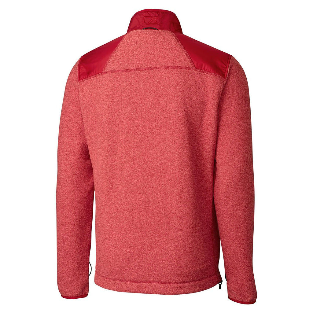 Cutter & Buck Men's Cardinal Red Heather WeatherTec Cedar Park Full-Zip