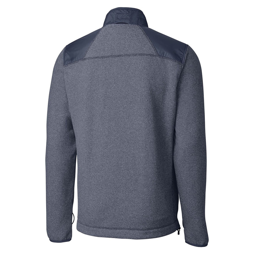 Cutter & Buck Men's Liberty Navy Heather WeatherTec Cedar Park Full-Zip
