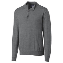 Cutter & Buck Men's Mid-Grey Heather Long Sleeve Douglas Half Zip Mock