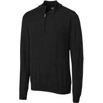 Cutter & Buck Men's Black Long Sleeve Douglas Half Zip Mock