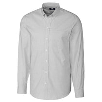 Cutter & Buck Men's Charcoal Long Sleeve Epic Easy Care Tailored Fit Stretch Oxford Stripe Shirt
