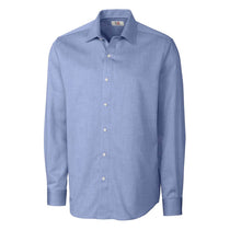 Cutter & Buck Men's Blue L/S Epic Easy Care Mini Herringbone