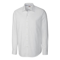 Cutter & Buck Men's White L/S Epic Easy Care Mini Herringbone